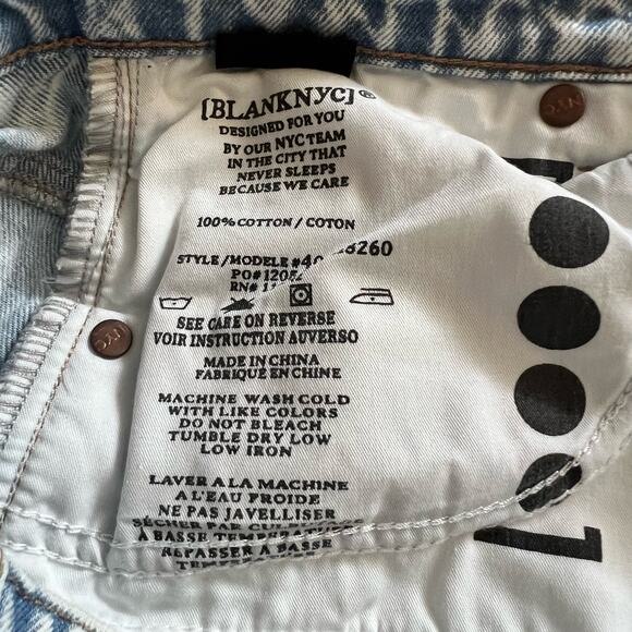 Blank NYC The Perry Mom Jean Shorts 24 Acid Stone Wash Cuffed Relaxed Denim New - Picture 7 of 9